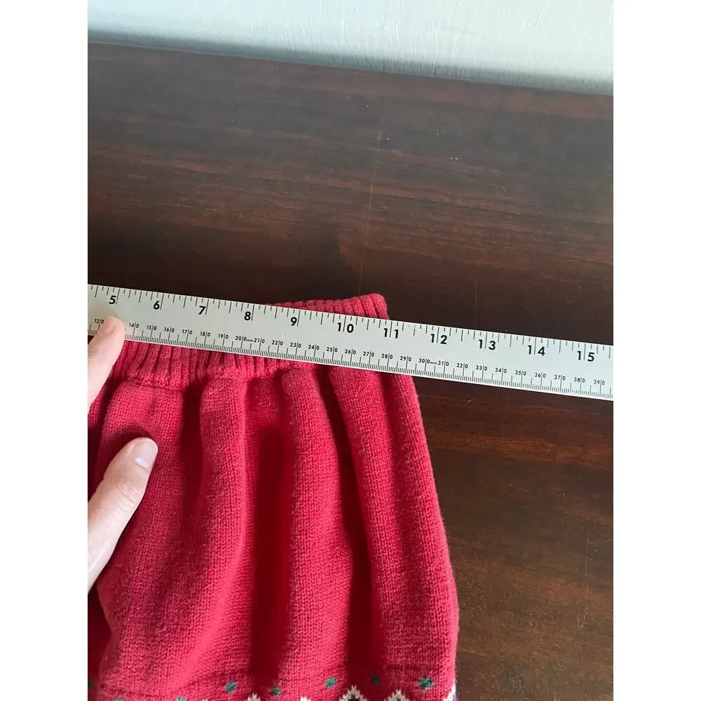 Gymboree Red Gingerbread 100% Cotton Knit Sweater Skirt 10